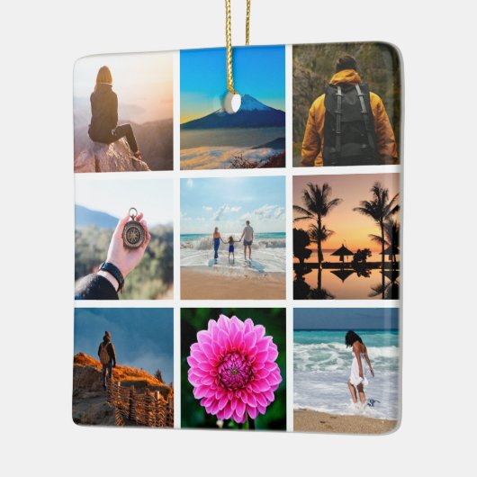 Nine Photo Afbeelding Collage  Keramisch Ornament (Links)