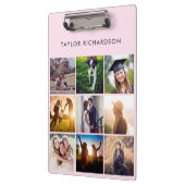 Nine Photo Collage | Blush roze en marine Klembord (Links)