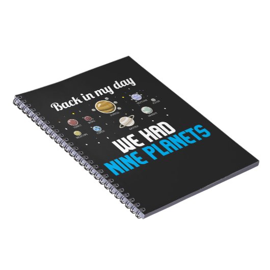 Nine Planets Pluto Astronomy Science Vergeet nooit Notitieboek (Rechterzijde)