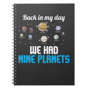 Nine Planets Pluto Astronomy Science Vergeet nooit Notitieboek