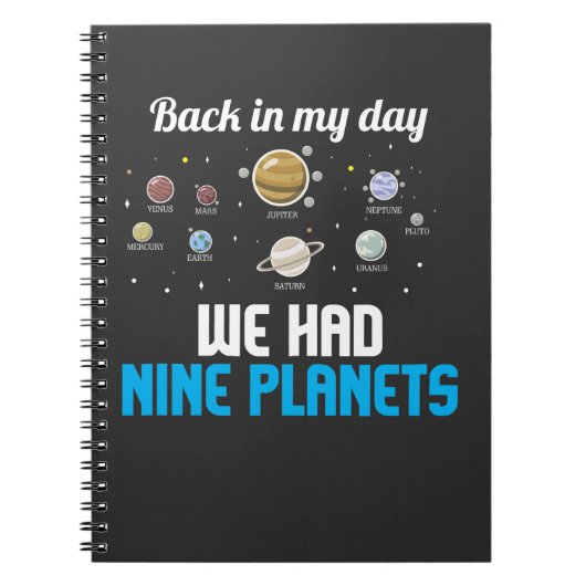 Nine Planets Pluto Astronomy Science Vergeet nooit Notitieboek (Voorkant)