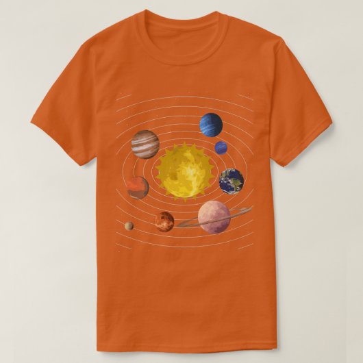 Nine Planets Science Outer Space Science Fan Premi T-shirt (Design voorkant)