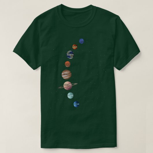 Nine Planets Science Outer Space Science Fan Premi T-shirt (Design voorkant)