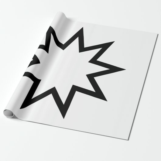 Nine-Pointed Star (symbool van de Bahai Faith) Cadeaupapier (Uitgerold)