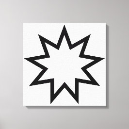 Nine-Pointed Star (symbool van de Bahai Faith) Canvas Afdruk