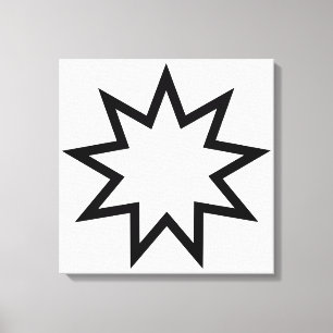 Nine-Pointed Star (symbool van de Bahai Faith) Canvas Afdruk
