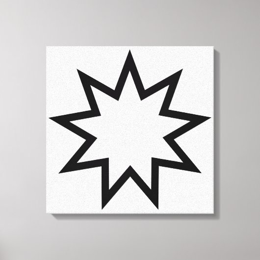Nine-Pointed Star (symbool van de Bahai Faith) Canvas Afdruk (Voorkant)