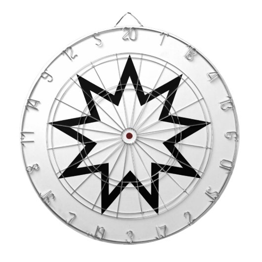 Nine-Pointed Star (symbool van de Bahai Faith) Dartbord (Voorkant)