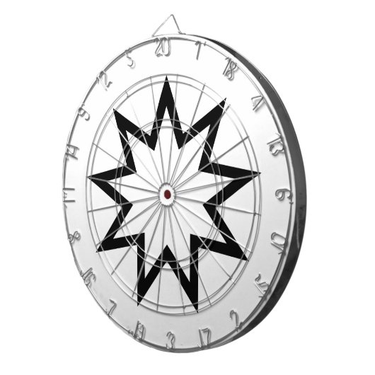 Nine-Pointed Star (symbool van de Bahai Faith) Dartbord (Voorkant Rechts)