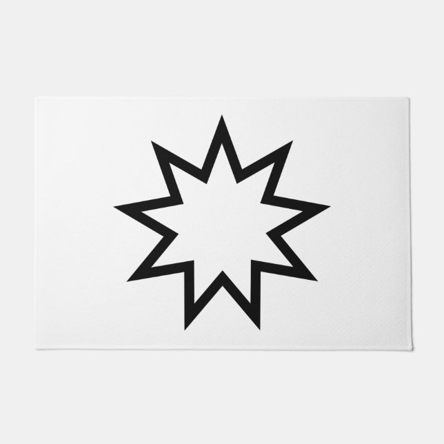 Nine-Pointed Star (symbool van de Bahai Faith) Deurmat (Voorkant)
