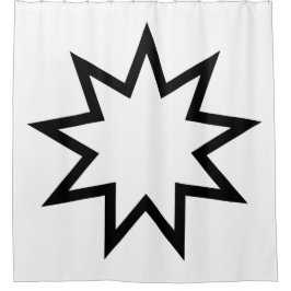 Nine-Pointed Star (symbool van de Bahai Faith) Douchegordijn