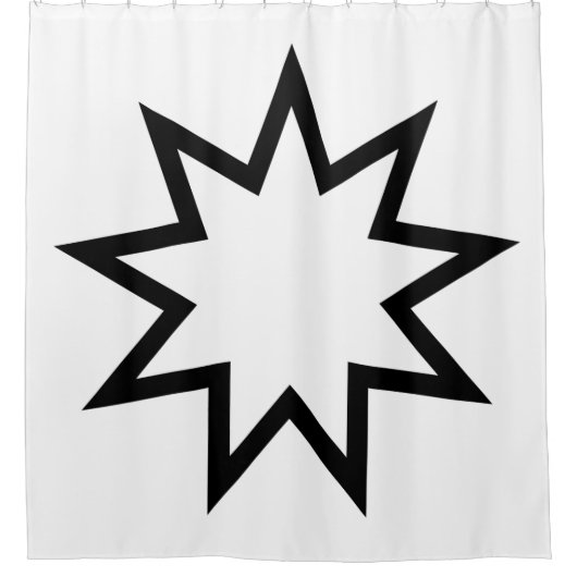 Nine-Pointed Star (symbool van de Bahai Faith) Douchegordijn (Voorkant)
