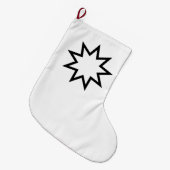 Nine-Pointed Star (symbool van de Bahai Faith) Grote Kerstsok (Voorkant (Hangend))