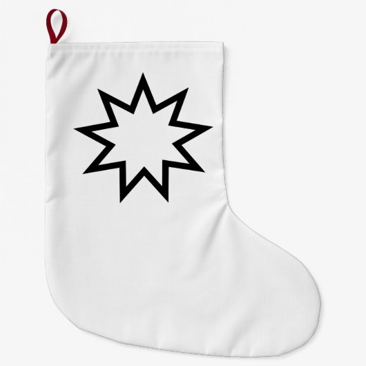 Nine-Pointed Star (symbool van de Bahai Faith) Grote Kerstsok (Voorkant)