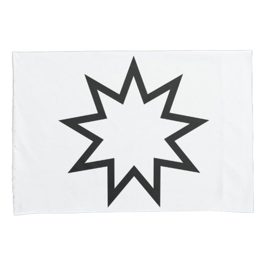 Nine-Pointed Star (symbool van de Bahai Faith) Kussensloop (Voorkant-Rechts)