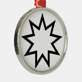 Nine-Pointed Star (symbool van de Bahai Faith) Metalen Ornament (Rechts)