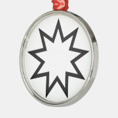 Nine-Pointed Star (symbool van de Bahai Faith) Metalen Ornament (Links)