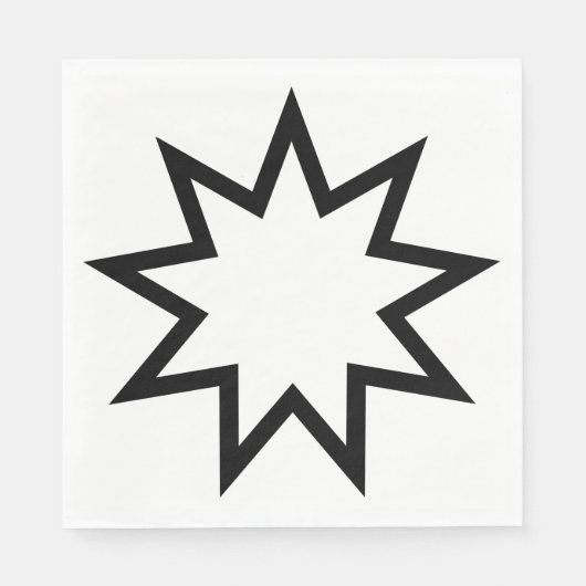Nine-Pointed Star (symbool van de Bahai Faith) Servet (Voorkant)