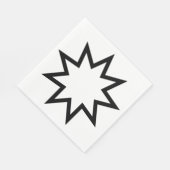 Nine-Pointed Star (symbool van de Bahai Faith) Servet (Hoek)