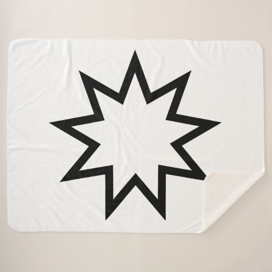 Nine-Pointed Star (symbool van de Bahai Faith) Sherpa Deken (Voorkant (horizontaal))