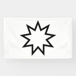 Nine-Pointed Star (symbool van de Bahai Faith) Spandoek