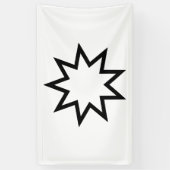 Nine-Pointed Star (symbool van de Bahai Faith) Spandoek (Verticaal)