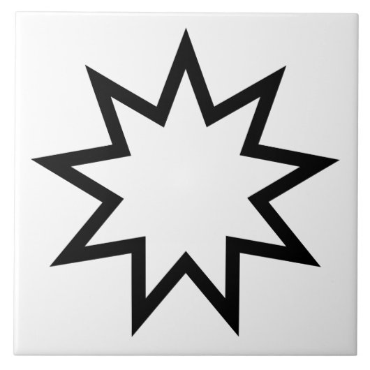 Nine-Pointed Star (symbool van de Bahai Faith) Tegeltje (Voorkant)