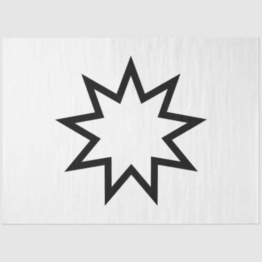 Nine-Pointed Star (symbool van de Bahai Faith) Tissuepapier (Voorkant)