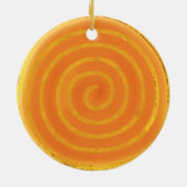 Nine Ray Yellow Spiral Sun Symbool Keramisch Ornament (Achterkant)