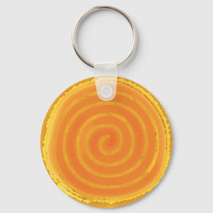Nine Ray Yellow Spiral Sun Symbool Sleutelhanger