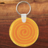 Nine Ray Yellow Spiral Sun Symbool Sleutelhanger (Voorkant)