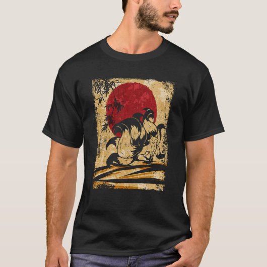Nine Tailed Fox Japans Retro 2 T-shirt (Voorkant)