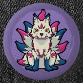 Nine-Tailed Fox- Yokai Kitsune Ronde Button 5,7 Cm
