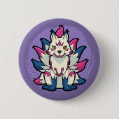 Nine-Tailed Fox- Yokai Kitsune Ronde Button 5,7 Cm (Voorkant)