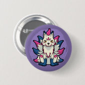 Nine-Tailed Fox- Yokai Kitsune Ronde Button 5,7 Cm (Voorkant /achterkant)