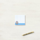 Nine-Tailed Kitsune- Japanese Fox Yokai Blue Grid Post-it® Notes (Op bureau)