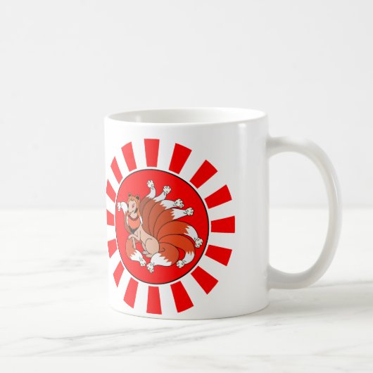 Nine Tailed Red Fox (Kitsune) Koffiemok (Rechts)