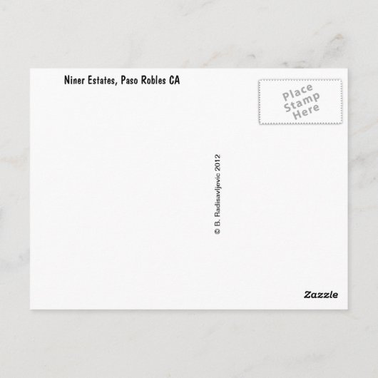 Niner Estates, Paso Robles, CA Event Center Briefkaart (Achterkant)