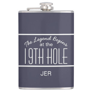 Nineteenth Hole Golfers Geborduurde Initialen Dran Heupfles
