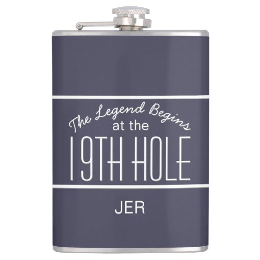 Nineteenth Hole Golfers Geborduurde Initialen Dran Heupfles (Voorkant)