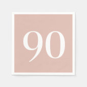 Ninetieth Birthday Blush Cocktail Napkins Servet (Voorkant)