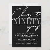 Ninety Black 90ste verjaardagsfeestje Kaart (Voorkant)