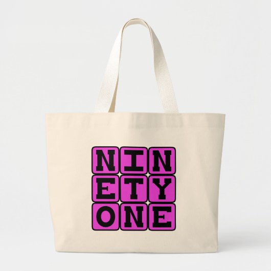 Ninety One, Nummer 91 Grote Tote Bag (Voorkant)