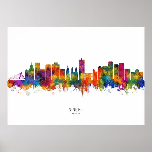 Ningbo China Skyline Poster (Voorkant)