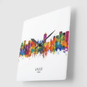 Ningbo China Skyline Vierkante Klok (Hoek)