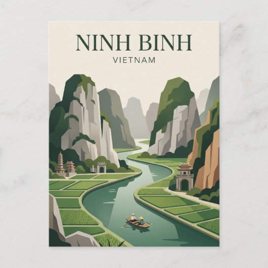 Ninh Binh Vietnam Briefkaart (Voorkant)