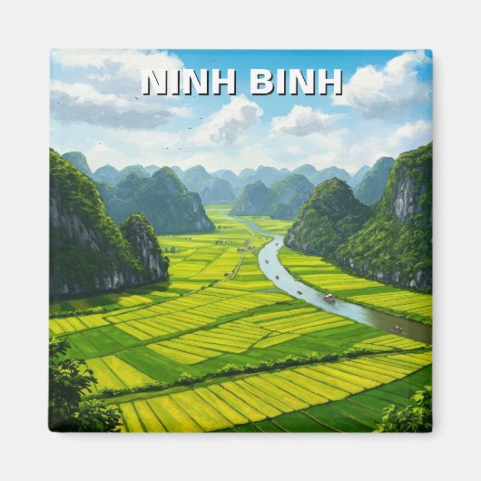 Ninh Binh Vietnam Reizen Magneet (Voorkant)