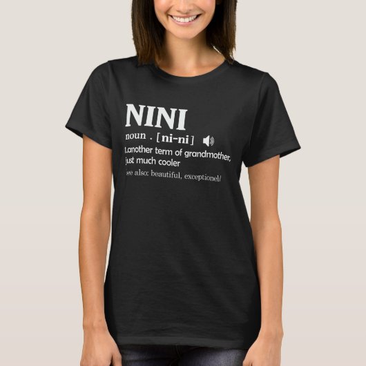 Nini Definitie Grappige Oma Moeder Dag Cadeau T-shirt (Voorkant)