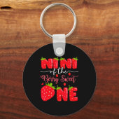 Nini Of The Berry Sweet One 1st Birthday Strawberr Sleutelhanger (Voorkant)