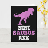 Nini-saurus Rex Dino Dinosaur Ninisaurus Grappig  Kaart (Gele Bloem)